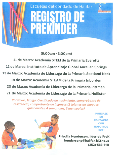 Pre-K Registration 2025 Spanish